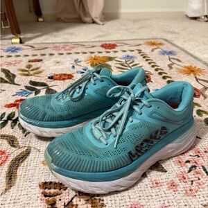 Hoka Bondi 7 Teal Running Shoes